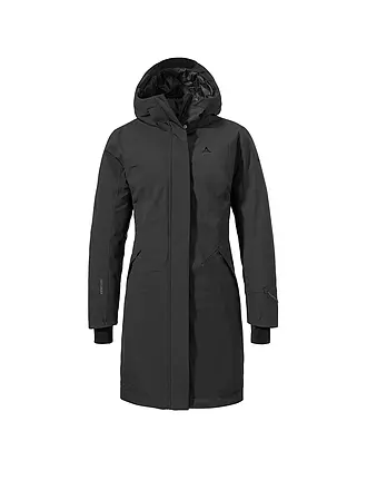 SCHÖFFEL | Damen Wintermantel Style Gregale Hoodie | schwarz